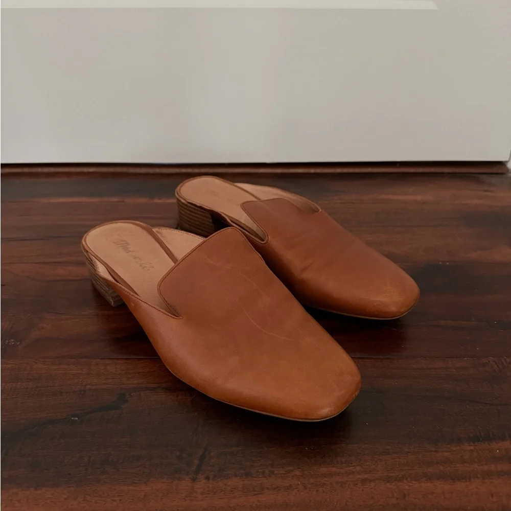 Madewell Brown Leather Women's Willa Loafer Mules - Picture 2 of 4